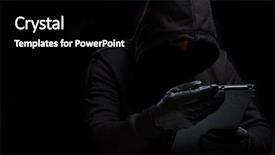  Presentation with photo - PPT theme enhanced with conspiracy - photo of thief in black background and a black colored foreground
