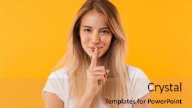  Presentation with smiling little girl - Slide set consisting of conspiracy - portrait of a smiling young background and a yellow colored foreground