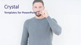  Presentation with little man baby - Amazing theme having conspiracy - young handsome man wearing casual backdrop and a  colored foreground