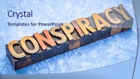  Presentation with vintage paper - Slide deck consisting of conspiracy word in vintage wood background and a sky blue colored foreground