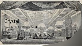  Presentation with journal - PPT theme featuring constantinople - antique illustration of sultan's dining background and a light gray colored foreground