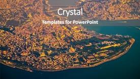  Presentation with istanbul - PPT theme having constantinople - city of istanbul aerial view background and a coral colored foreground