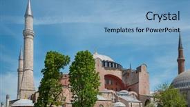  Presentation with hagia sophia - Amazing slide set having constantinople - hagia sophia museum mosque church backdrop and a light blue colored foreground