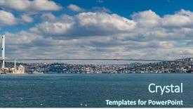  Presentation with istanbul - Cool new slides with constantinople - istanbul bosphorus bridge large panorama backdrop and a ocean colored foreground