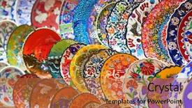  Presentation with ceramics - Colorful slides enhanced with constantinople - traditional turkish ceramics backdrop and a red colored foreground