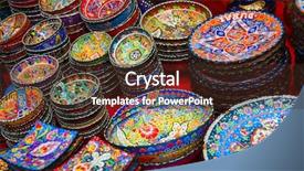  Presentation with ceramics - Presentation featuring constantinople - traditional turkish ceramics background and a wine colored foreground