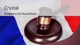  Presentation with gavel - Colorful slide set enhanced with constituation - wooden gavel on french flag backdrop and a  colored foreground