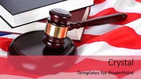  Presentation with law books - Beautiful presentation design featuring constitutional law - judge gavel and books backdrop and a red colored foreground