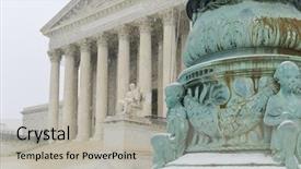  Presentation with united states supreme court - Slides having constitutional law - supreme court building in winter background and a light gray colored foreground