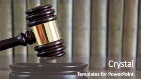  Presentation with law books - Theme enhanced with constitutional law - wooden gavel and books background and a gray colored foreground