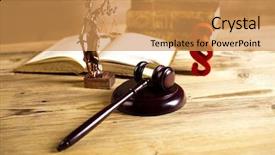  Presentation with gavel - Cool new presentation with constitutional law - wooden gavel barrister justice concept backdrop and a yellow colored foreground