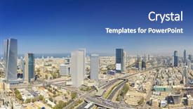  Presentation with panoramic - Audience pleasing PPT layouts consisting of constraction - panoramic shot of tel aviv backdrop and a ocean colored foreground