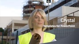  Presentation with vertical dome construction - Amazing theme having constraction civil engineering - young architect at the construction backdrop and a  colored foreground