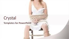  Presentation with kidnapping - Amazing theme having constraints - beautiful blond girl tied backdrop and a sky blue colored foreground