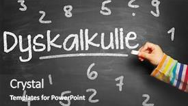  Presentation with dyscalculia - Slides with constraints - kid writes german word dyskalkulie background and a dark gray colored foreground