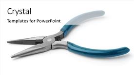  Presentation with nose - PPT layouts featuring construcation mechanical electrical - long nose pliers isolated background and a white colored foreground