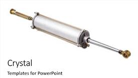  Presentation with cylinder - Slide set featuring construcation mechanical electrical - pneumatic cylinder equipment background and a white colored foreground