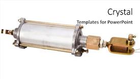  Presentation with cylinder - Cool new presentation theme with construcation mechanical electrical - pneumatic cylinder equipment backdrop and a white colored foreground