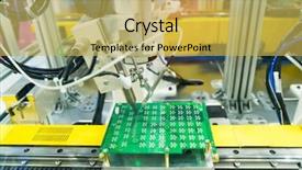  Presentation with electric circuit board - Theme with construcation mechanical electrical - soldering iron tips of robotic background and a yellow colored foreground