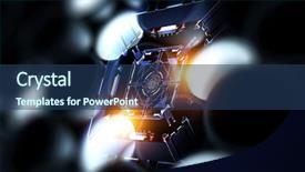  Presentation with mechanical - Slide set having construcation mechanical electrical - technological industrial abstract background background and a ocean colored foreground