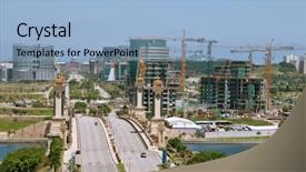  Presentation with malaysia flag - Theme enhanced with constructing new malaysia - view background and a light blue colored foreground