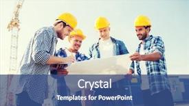  Presentation with building construction - PPT layouts having construction - business building teamwork and people background and a ocean colored foreground