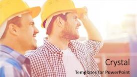  Presentation with building construction - Amazing PPT layouts having construction - business building teamwork and people backdrop and a coral colored foreground