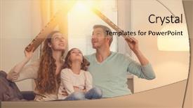  Presentation with family planning - Presentation design featuring construction - family in house planning background and a lemonade colored foreground