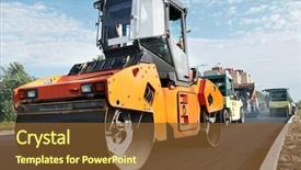  Presentation with vibration - Audience pleasing presentation theme consisting of construction - group of compactors and heavy backdrop and a tawny brown colored foreground