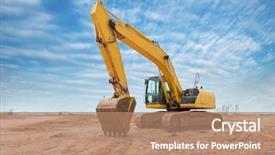  Presentation with heavy equipment earth mover - Amazing presentation having construction - heavy earth mover with blue backdrop and a coral colored foreground