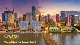  Presentation with florida - Slide set featuring construction - miami florida usa skyline background and a tawny brown colored foreground