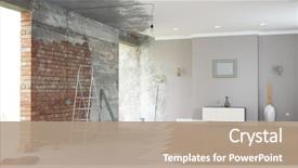  Presentation with renovation - Slides featuring construction - renovation interior 3d render background and a coral colored foreground