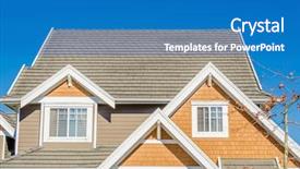  Presentation with house roof and roofing business - Audience pleasing PPT layouts consisting of construction - roof of the house backdrop and a teal colored foreground