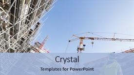  Presentation with instrument - Presentation design consisting of construction - surveyor with instrument surveying large background and a light blue colored foreground