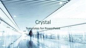  Presentation with interior - Colorful slide set enhanced with abstract building - interior of modern office backdrop and a sky blue colored foreground