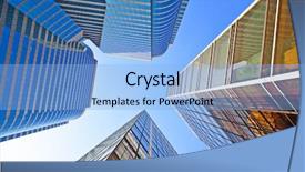  Presentation with office buildings - Beautiful PPT theme featuring office buildings backdrop and a teal colored foreground
