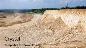  Presentation with trucking - Audience pleasing presentation theme consisting of construction aggregate trucking - dolomite mines backdrop and a coral colored foreground