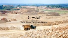  Presentation with trucking - PPT theme with construction aggregate trucking - dolomite mines background and a soft green colored foreground