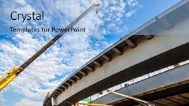  Presentation with bridge construction - Audience pleasing slide deck consisting of construction bridge backdrop and a light blue colored foreground