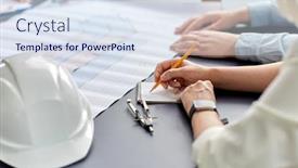  Presentation with architecture construction - Audience pleasing slides consisting of construction-business-architecture-and-buiding backdrop and a sky blue colored foreground