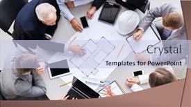  Presentation with building construction - Amazing presentation design having construction-business-architecture-and-building backdrop and a sky blue colored foreground