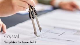  Presentation with drafting - Amazing PPT theme having construction-business-architecture-and-building backdrop and a light gray colored foreground