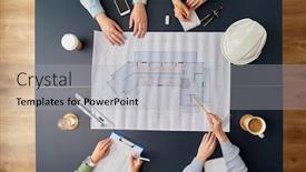  Presentation with construction - Slides with construction-business-architecture-and-team background and a light gray colored foreground