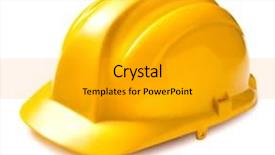  Presentation with safety construction - Beautiful PPT layouts featuring construction cap - yellow safety helmet on white backdrop and a light gray colored foreground