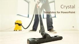  Presentation with cleaning service - Presentation featuring construction-cleaning-service-dust-removal background and a cream colored foreground