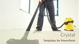  Presentation with cleaning service - Presentation featuring construction-cleaning-service-dust-removal background and a lemonade colored foreground
