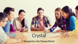  Presentation with meditation children education school - PPT layouts enhanced with construction college building - education school architecture and people background and a lemonade colored foreground