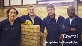  Presentation with helping students to succedd - Beautiful theme featuring construction college building - teacher helping students training backdrop and a wine colored foreground