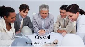  Presentation with buildings engineering construction engineers - Amazing presentation having construction communication - group of engineers studying plans backdrop and a  colored foreground