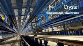  Presentation with area - Cool new presentation design with construction company - inside factory area backdrop and a ocean colored foreground